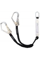 137kg Elasticated Twin-Leg "Y" Shock Absorbing Lanyard 1.5mtr c/w Scaffold Hooks