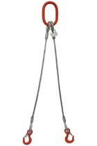 13mm 2-Leg 2900kg Wire Rope Sling c/w Latch Hooks