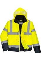 Portwest S266 Hi-Vis Contrast Winter Bomber Jacket Yellow/Navy