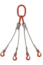 5mm 4-Leg 560kg Wire Rope Sling c/w Latch Hooks