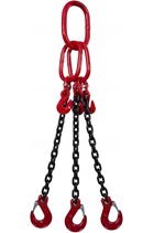 11.2 tonne 3Leg Chainsling, Adjusters c/w Latch Hooks