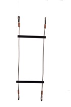 Lyon Wide Black Rung Stainless Steel Wire Rope Ladder Swaged Eye