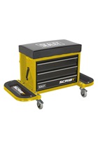 Sealey SCR18Y Mechanic's Utility Seat & Toolbox - Yellow