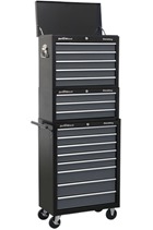 Sealey AP35STACK Tool Chest Combination 16 Drawer with Ball-Bearing Slides - Black/Grey