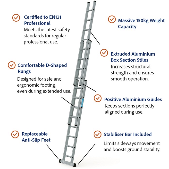 Zarges Premium Triple Extension Ladder