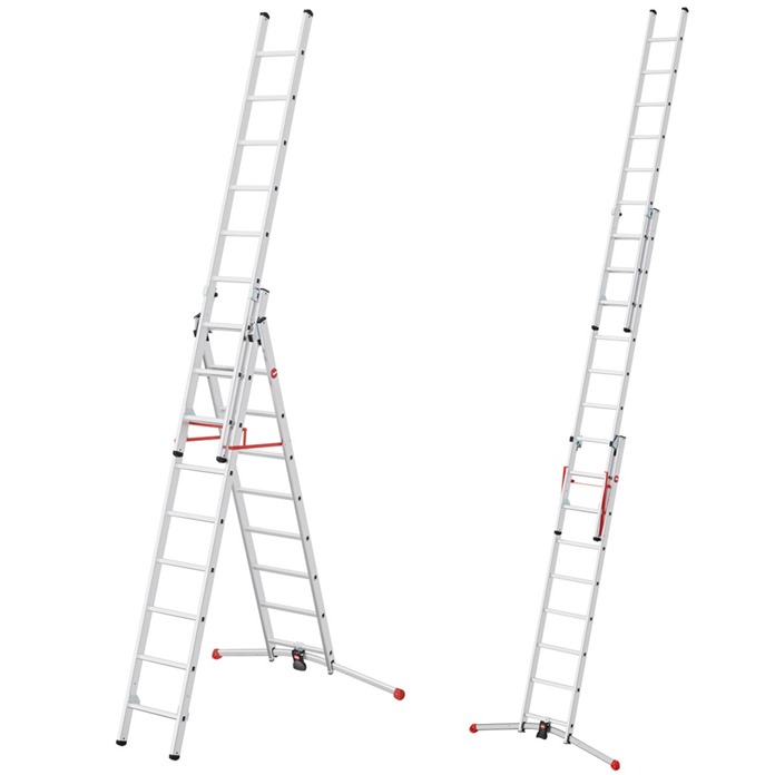 Hailo Combination Ladders with Adjustable Pedal