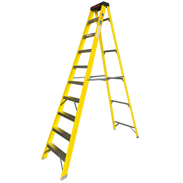 Titan Fibreglass Swingback Step Ladder