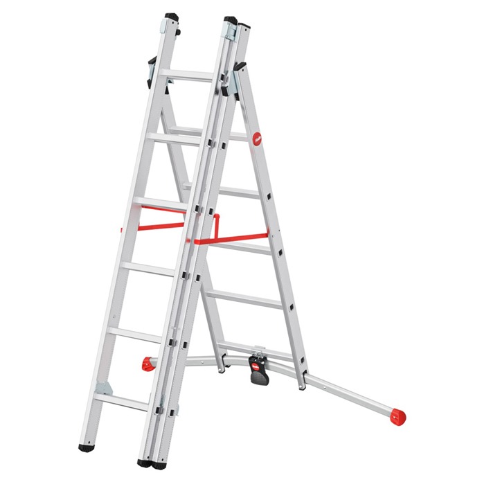 Hailo Combination Ladders with Adjustable Pedal