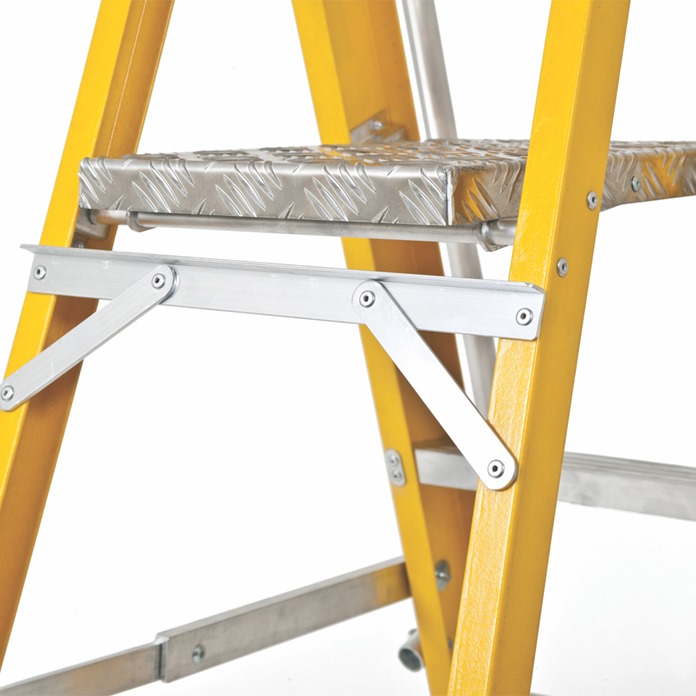 Glass Fibre Platform Step Ladders With Handrails