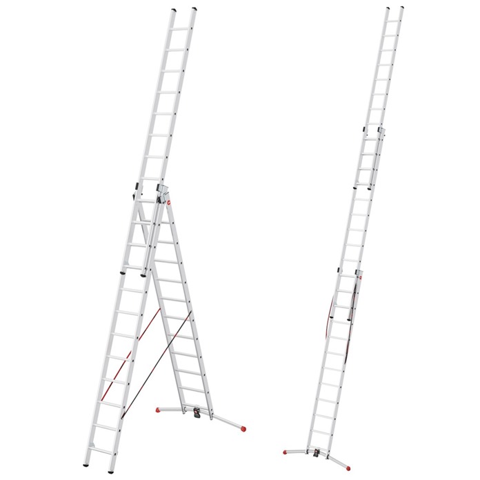 Hailo Combination Ladders with Adjustable Pedal