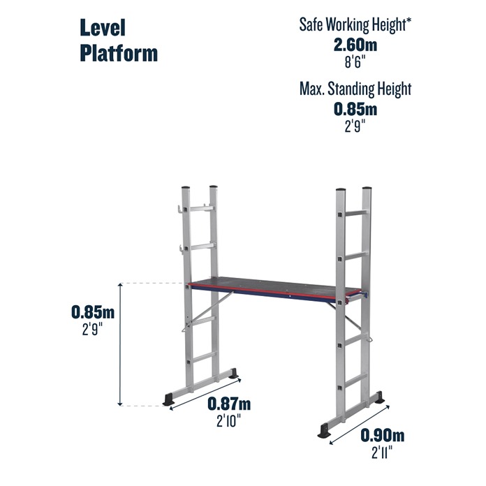 Werner Combination Ladder 5 in 1 with Platform