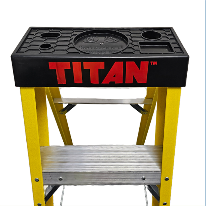 Titan Fibreglass Swingback Step Ladder