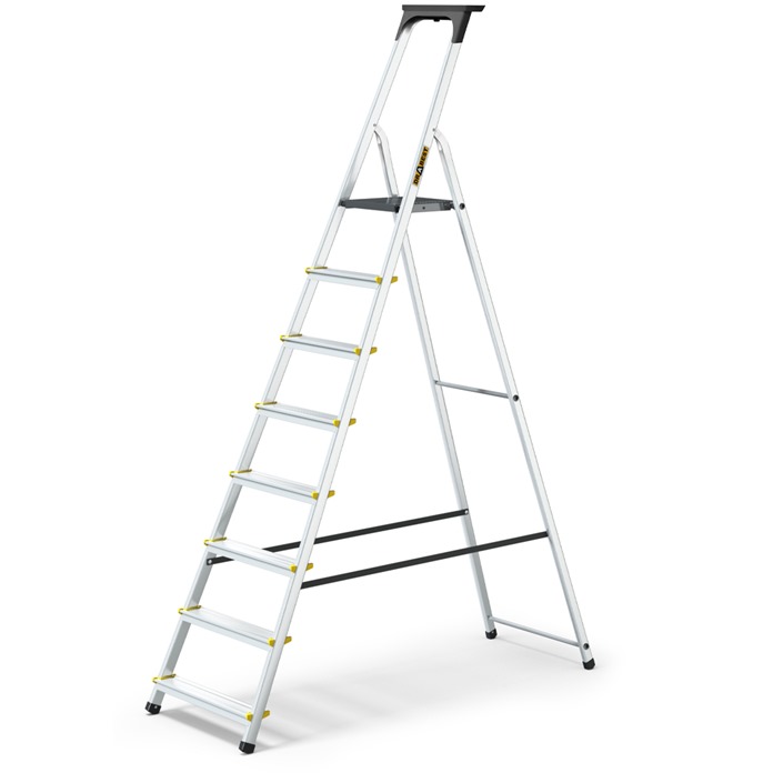 PRO Series Aluminium Platform Step Ladder with Tool Tray