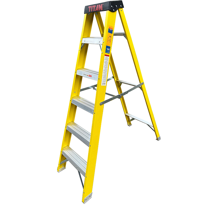 Titan Fibreglass Swingback Step Ladder