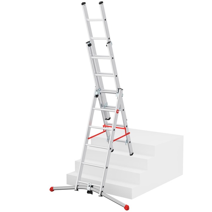 Hailo Combination Ladders with Adjustable Pedal