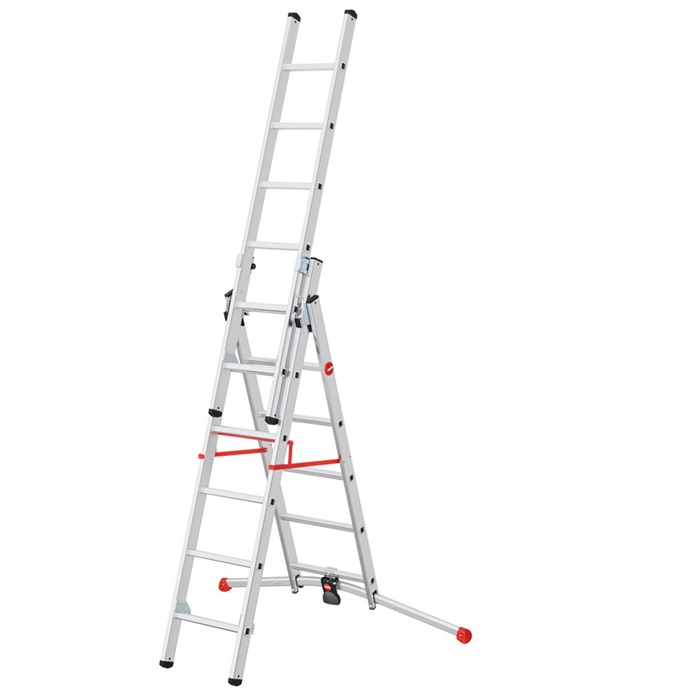 Hailo Combination Ladders with Adjustable Pedal